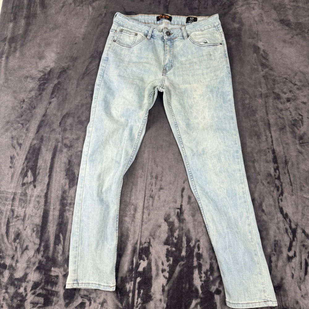 Ring of Fire Slim Jeans Mens 32x30 Light Wash Denim Pants 4279